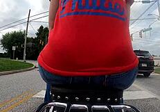 check out this curvy big ass milf flashing plump cheeks on biker gopro outdoors pt 1 🍑🏍️