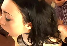 hey check out this brunette slut in the steamy orgy fun