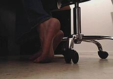 Sneaky Foot Boy Voyeur WATCHES DIRTY Soles Crunching Toes Under Desk