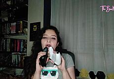 step afraid of thunder gets comforted by stepmom flashing wet pussy toys and squirting in sensual taboo neighbor play