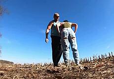 curvy brunette milf flashes huge ass wedgie in public outdoor humiliation