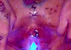 wanna see my piss hole stretch wide with glowstick while pussy squirts cum all over?