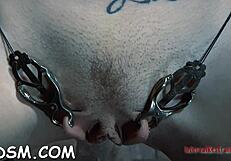 i'm so horny playing with these shocking sex toys on my jugs and tight cunt