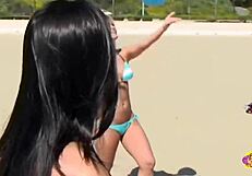 Blondes Brunettes Beach Volleyball Lesbians 69 Fingering Muff Diving Toys Orgasm Wet Pussy