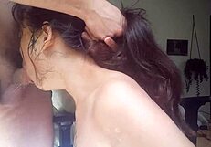 cute latina chokes on monster cock deepthroat gagging for creampie