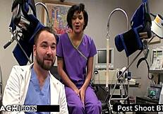 i'm the freshman shaking as nurse jackie banes forces hitachi vibrator deep on my pussy till i squirt orgasm