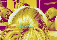 ginger milf's saggy tits bounce wet pussy on moist pink lace bottle