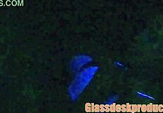 Black-light secret model casting ripped clothes for rough oral