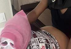 Ebony milf big ass tits creampie break from halloween party