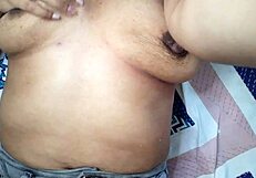 Latina Shows Huge Tits And Nipple Massage Till Jeans Soak From Arousal