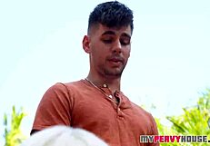 stepmom's natural tits drive stepson's reactions wild inside