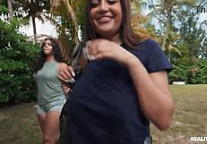 curvy latina brunette deepthroats fat cock then gets cumshot on big tits pov reality