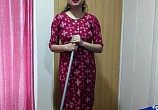 beautiful indian desi sali seduces jija with dirty hindi talk then enjoys his hardcore pounding while cleaning room