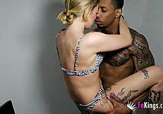 Blonde teen reunites eagerly with Jesus Reyes for intense fun