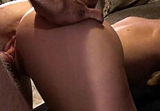 Blonde beauty amber spreads legs for intense bedroom pounding on bed with big cock doggystyle