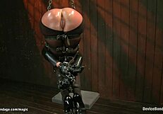 check out this bound slave choking in leather boots during rough torment