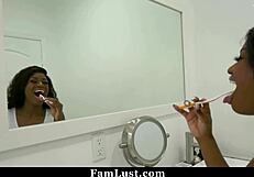 wanna watch stepdad pound his naughty black teen stepdaughter's tight pussy?