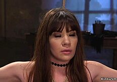 Bound Slave Squats on Buzzing Vibrator Begging for Rough Cock Choke