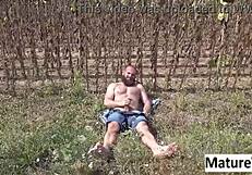 Granny rides cock deep then boots me out post maturevan fuck