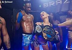 ryan reid gags on cocks in blowbang cage getting face fucked deep