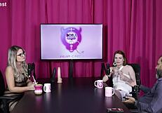 blonde brazilian and redhead lesbian swingers strip lingerie for oily tantric massage orgy