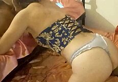 FRENCH AMATEUR BLUE CORSET GREY SATIN PANTIES DOGGY BLOWJOB RIMJOB