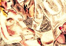 Vintage erotic art captures antique sensual vibes