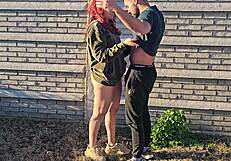 latina milf seduces big cock gardener bent over doggystyle creampie