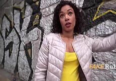 Silly Pickup Games Lead to Outdoor Ebony Pussy Fucking for Cash Interview Creampie