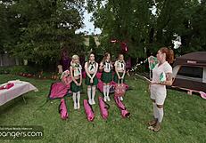 three teen scouts in uniforms beg for our cocks in wild camping orgy fuckfest