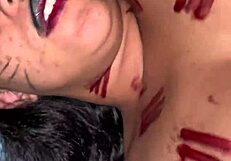 Blazing hot Halloween fuck in room with tight virgin squeeze