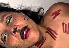 Blazing hot Halloween fuck in room with tight virgin squeeze