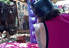 he broke into his stepdaughter's tight pussy using her as a real fuck doll outdoors